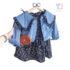 2-piece floral dress and jacket set with extravagant collar Romantic Flowers