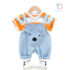 2-piece t-shirt and short romper set with 3d elements Baby Bear Orange