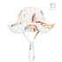 Muslin hat with brim, tie and colorful pattern Summer Colors