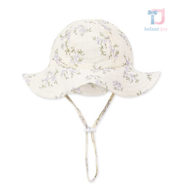 bebeshka-detska-shapka-Summer Flowers Vanilla
