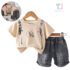 2-piece t-shirt and short denim trousers set with prints Kibber