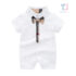 Romper with classic collar, attached bow tie and snap button fastening Aristocrat