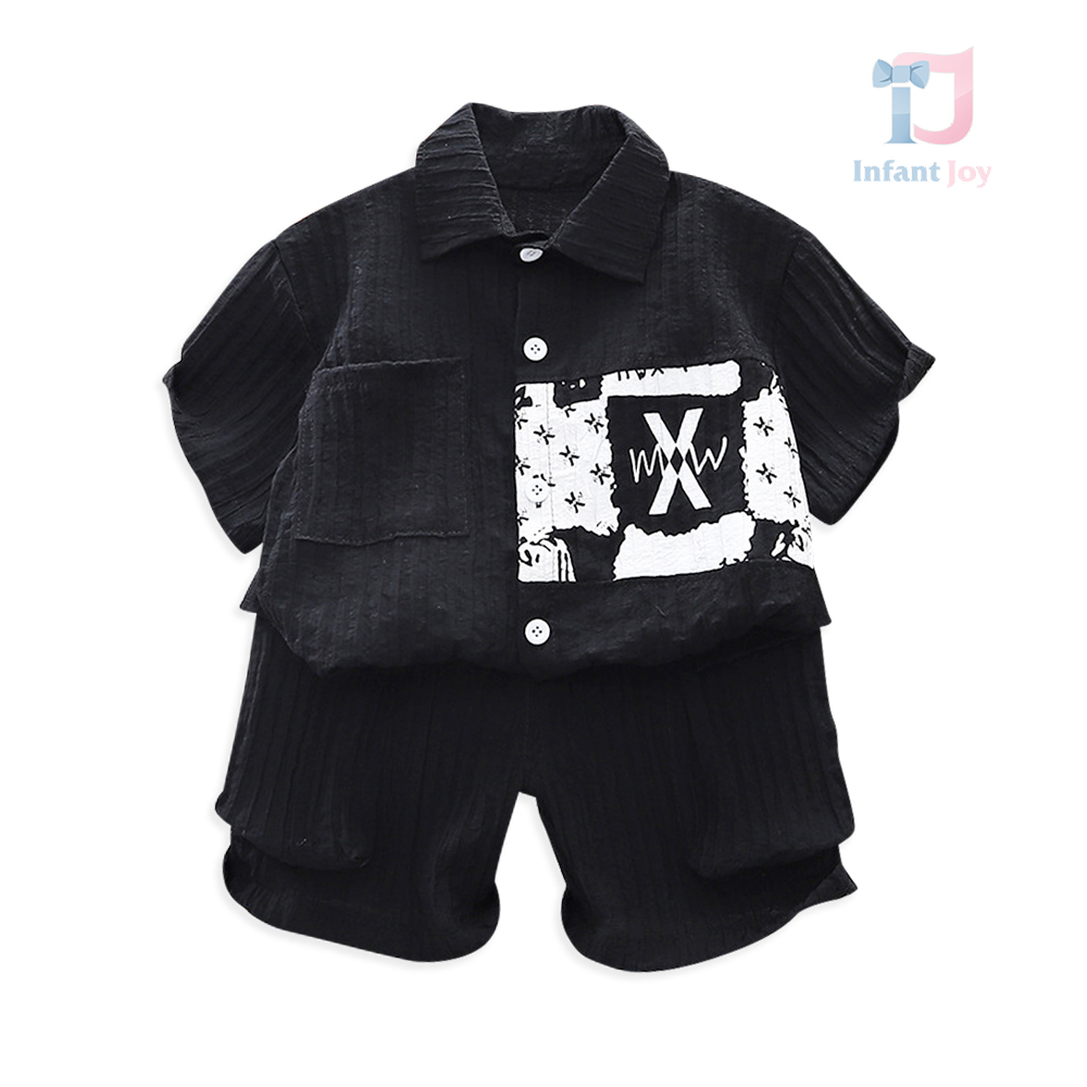 2-piece shirt and shorts set with classic collar X Boy