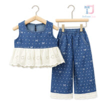 2 piece set with lace-detail top and statement trousers Dolly