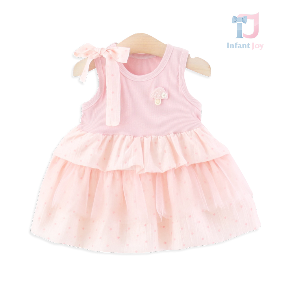 Dress with voluminous ruffles and 3d elements Little Rosy Blossom