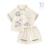 2-piece shirt with multicolored buttons and shorts set Playful Sketch