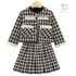 2-piece premium elegant blazer and pleated skirt set with lace accents Tweed Darling