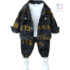 2-piece denim jacket with classic collar and trousers Navy Letters