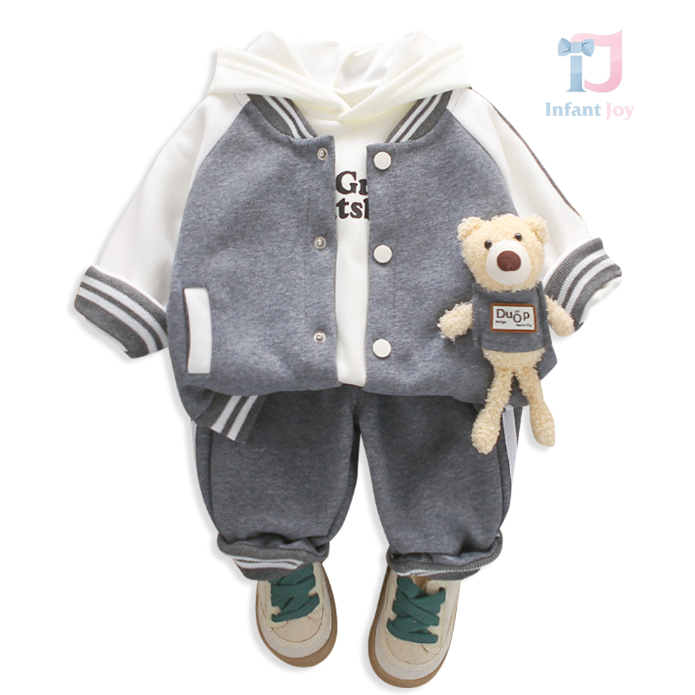4-piece bomber jacket, hooded sweatshirt, trousers and teddy bear toy set Teddy Varsity