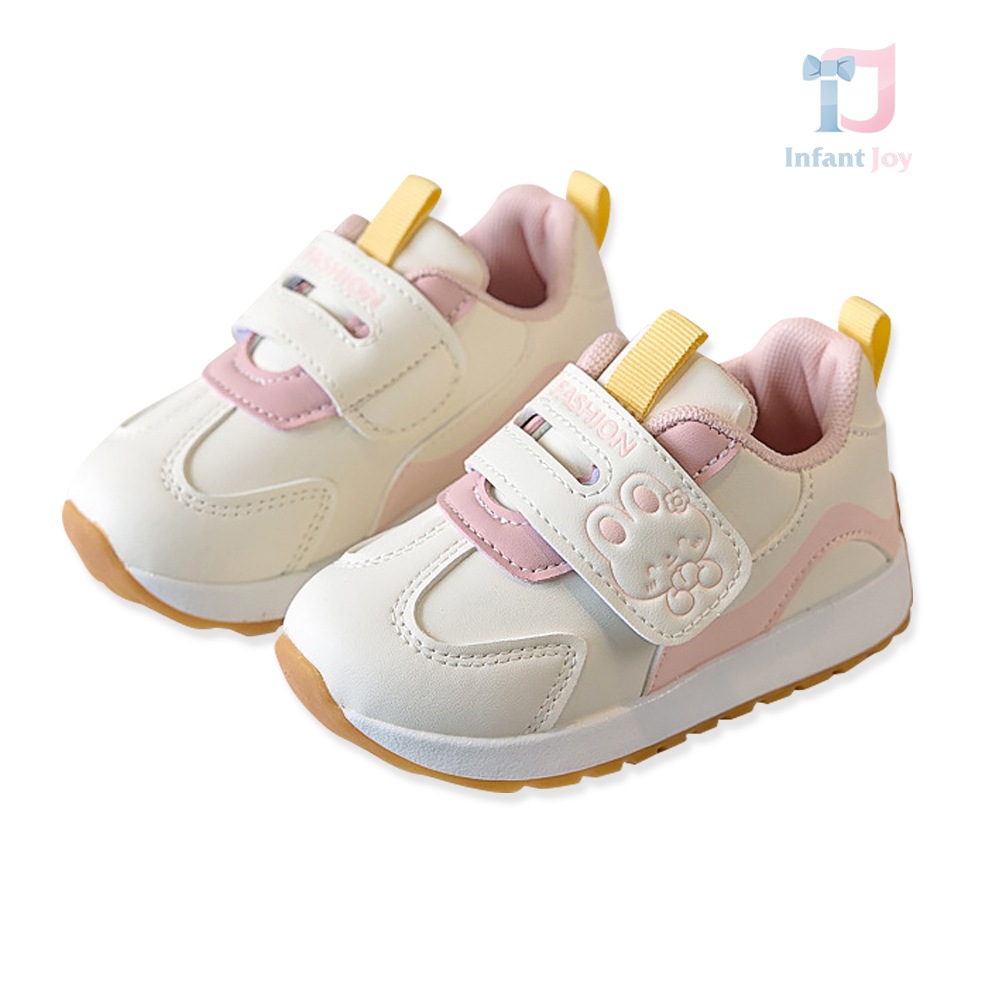 Faux leather sneakers with velcro fastening Fashion Bear Pink