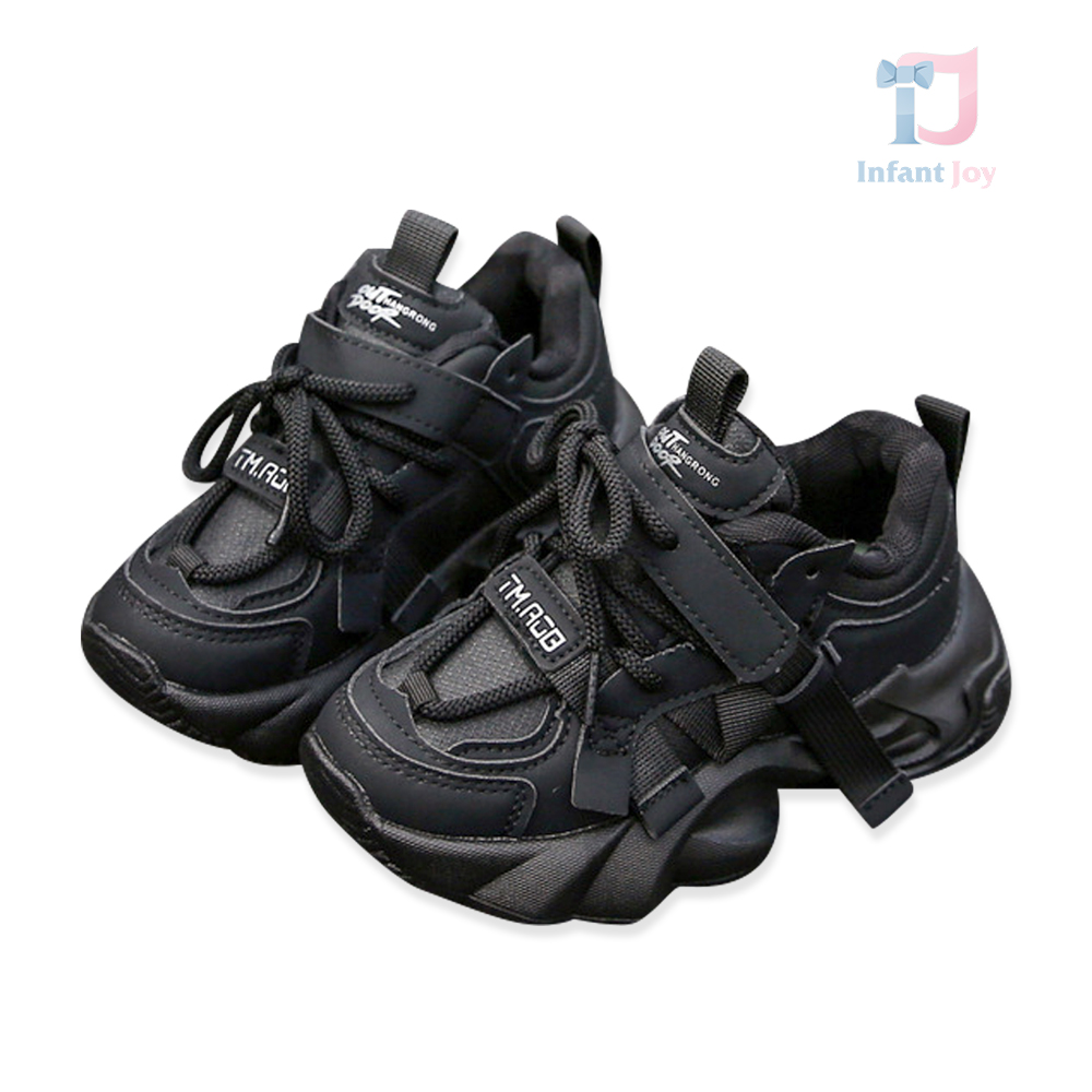 Sports Sneakers with Laces and Velcro Fastening Edge Jumper Black