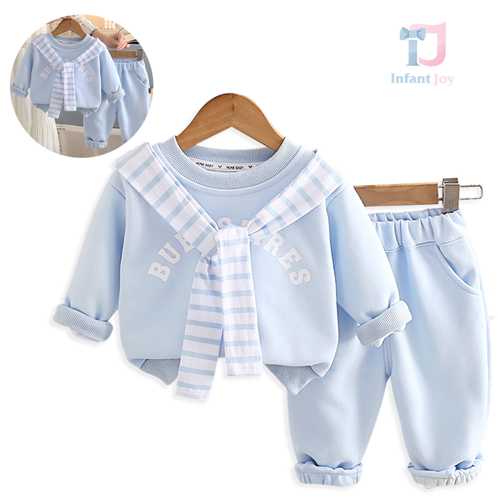 3-piece sports set with blouse/sweatshirt, trousers and detachable cape Amigo Blue