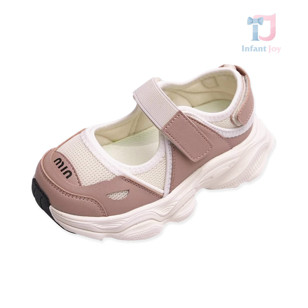 Kindergarten shoes with Velcro fastening and reinforced toe Mini Min Beige