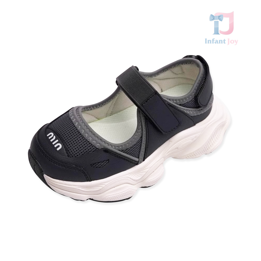 Kindergarten shoes with Velcro fastening and reinforced toe Mini Min Black