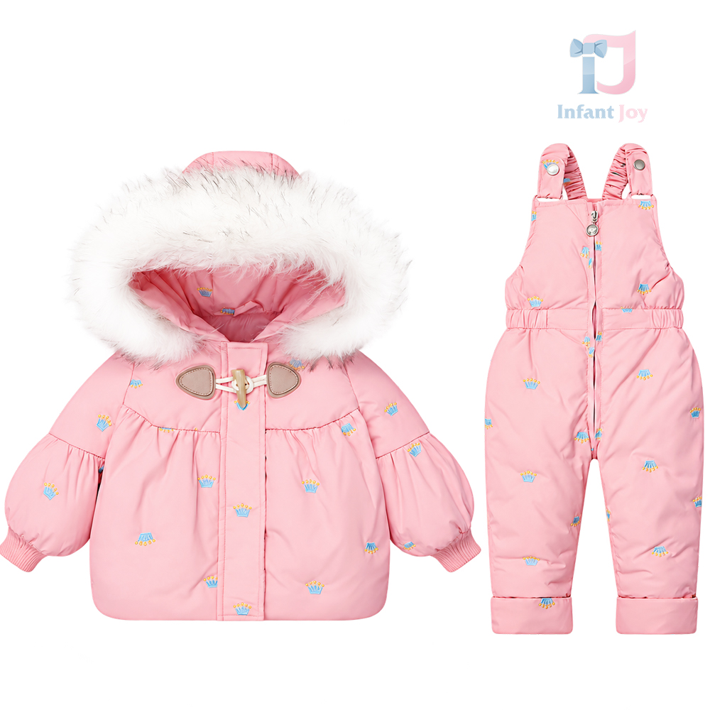 2 részes prémium vízálló síszett kantáros overállal és természetes szőrmés kapucnis kabáttal Royal Snow Pink