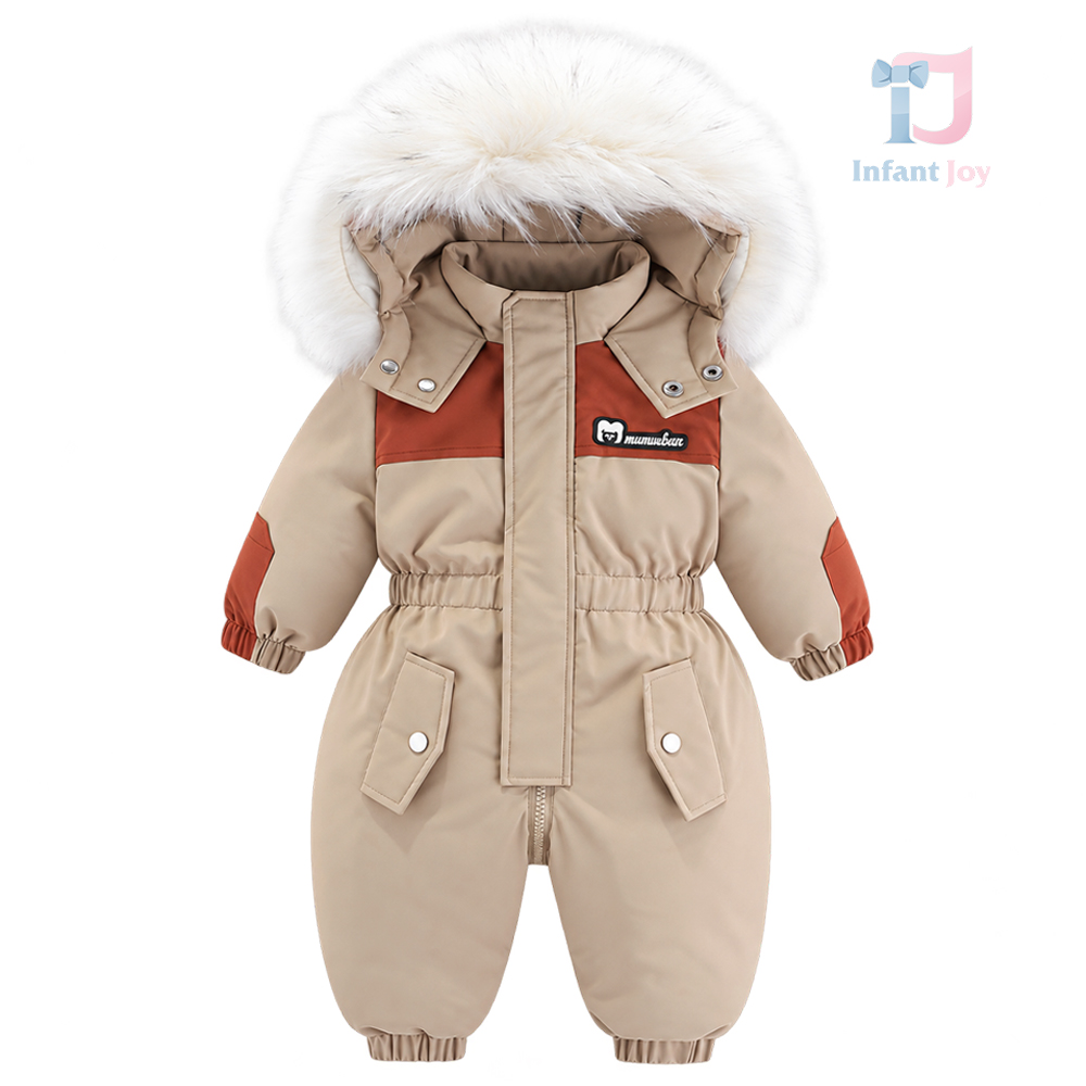 Vízálló síoverall kapucnival és dús szőrmeszegéllyel Winter Ridge Beige